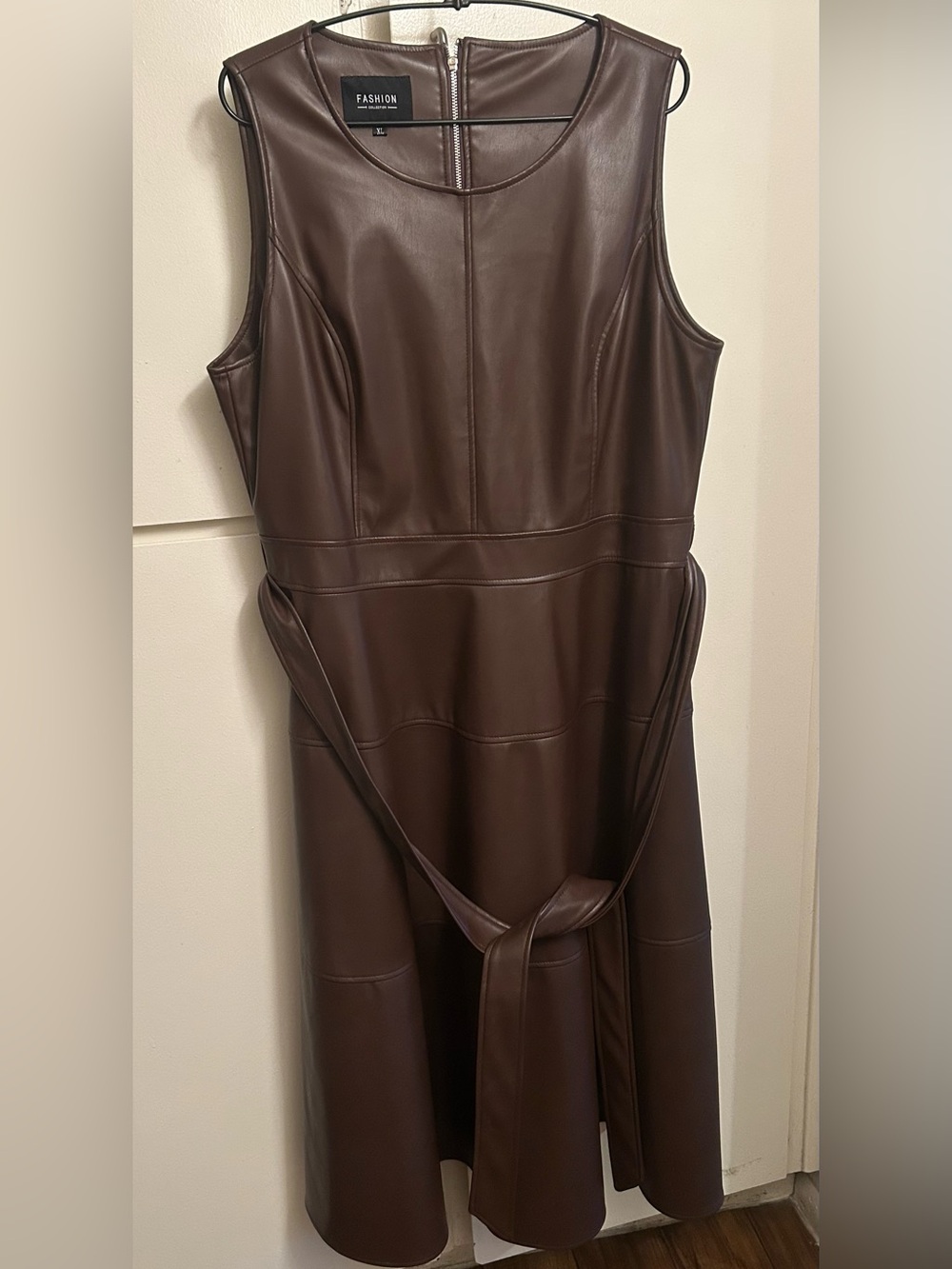 Chocolate Brown Pleather Dress